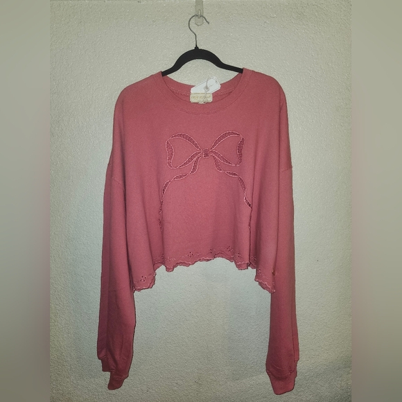 🎀NWT Simply Southern "Skye Top" in "Petal" (Pink) Bow🎀 & Eyelet Cut Outs XXL🎀 - Picture 2 of 10